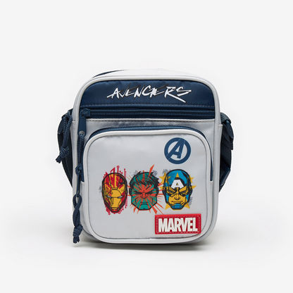 Marvel Avengers Print Crossbody Bag with Zip Closure and Adjustable Strap-Boy%27s Bags-image-0