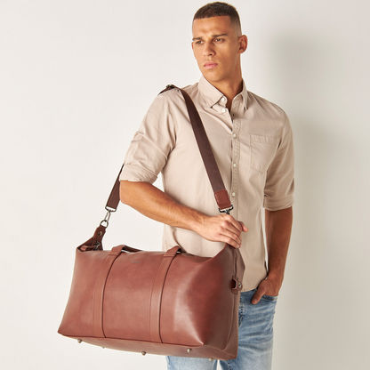Duchini Solid Duffel Bag with Dual Handle and Detachable Strap-Duffle Bags-image-0