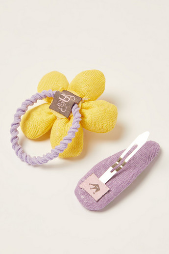 Charmz Floral Accented Hair Tie and Clip Set