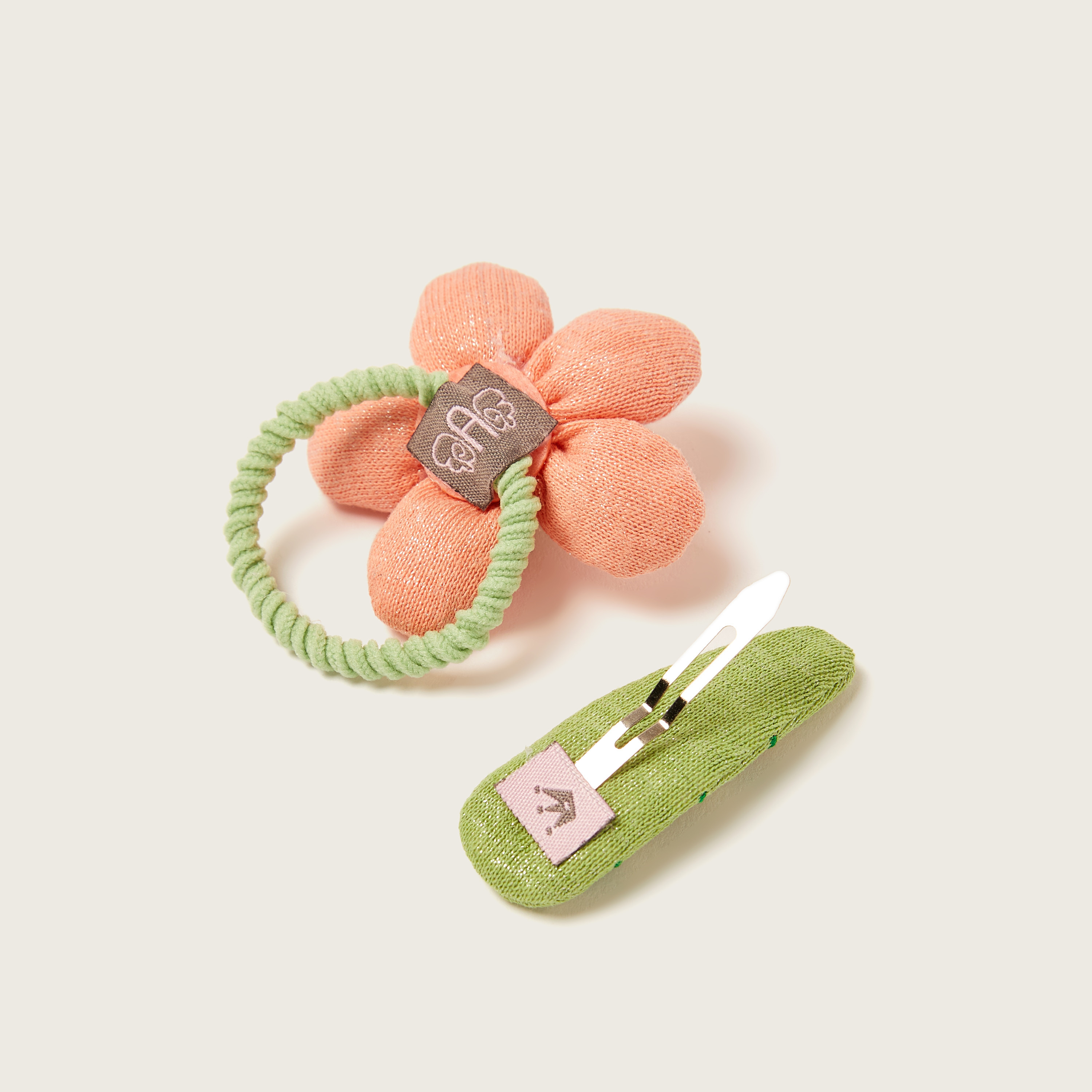 Charmz Floral Accented Hair Tie and Clip Set-baby-girls-accessories-hairaccessories-image-3