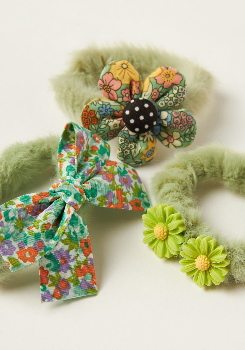 Charmz Embellished Scrunchie - Set of 3-Hair Accessories-image-2