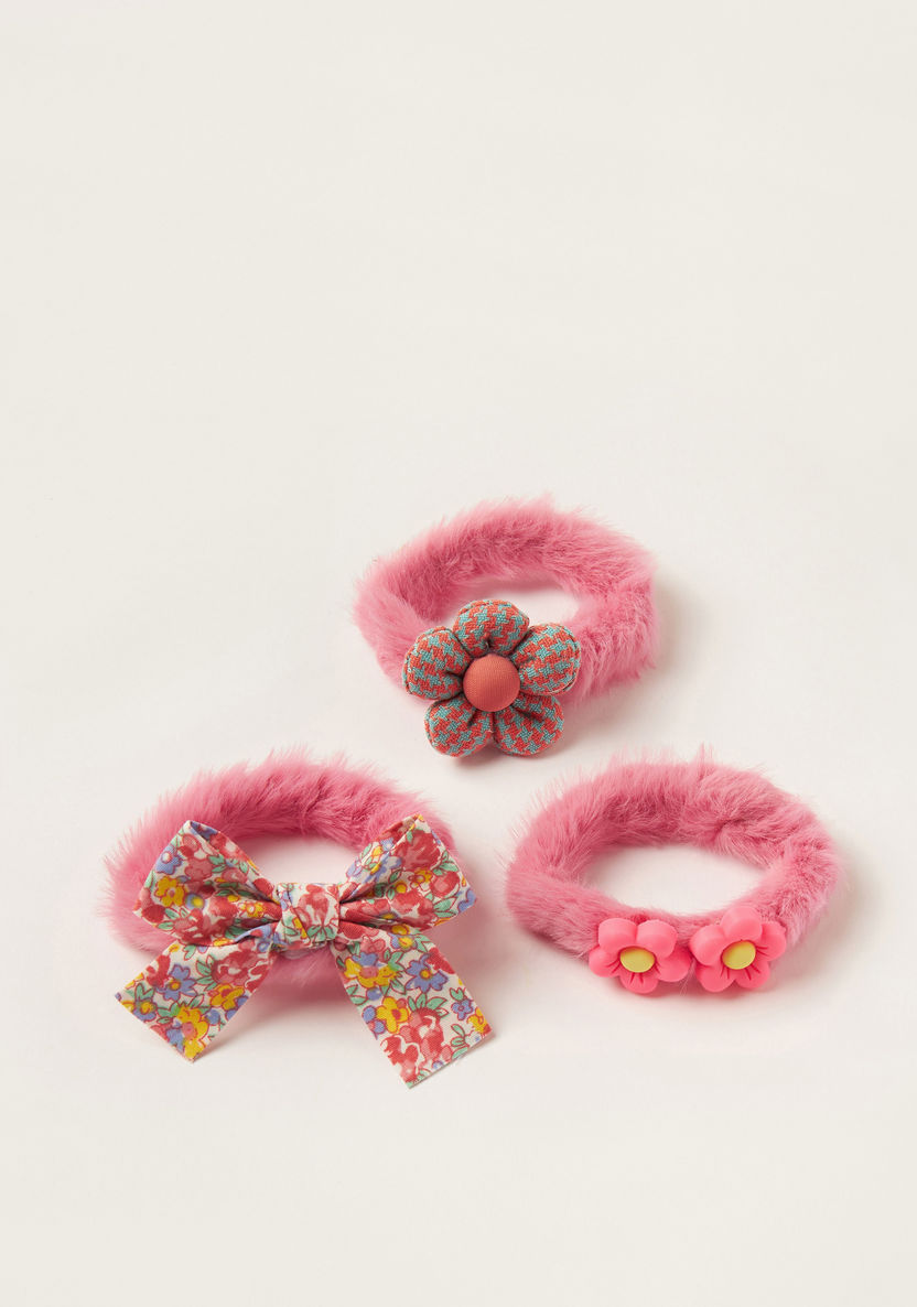 Charmz Embellished Hair Scrunchie - Set of 3-Hair Accessories-image-0