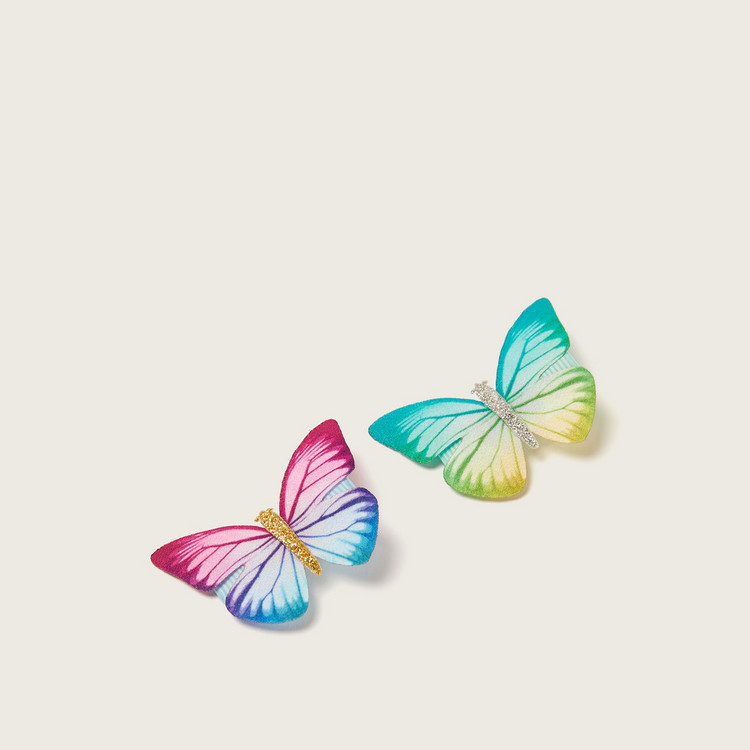 Charmz Butterfly Accented Hair Clip - Set of 2