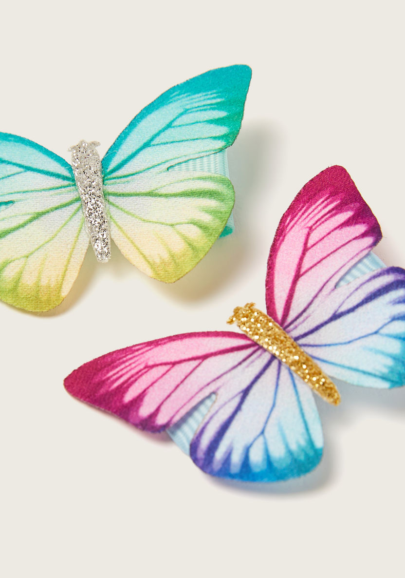 Charmz Butterfly Accented Hair Clip - Set of 2-Hair Accessories-image-1
