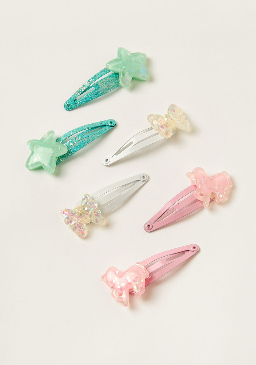 Charmz Embellished Hair Clip Set - Set of 6-Hair Accessories-image-0