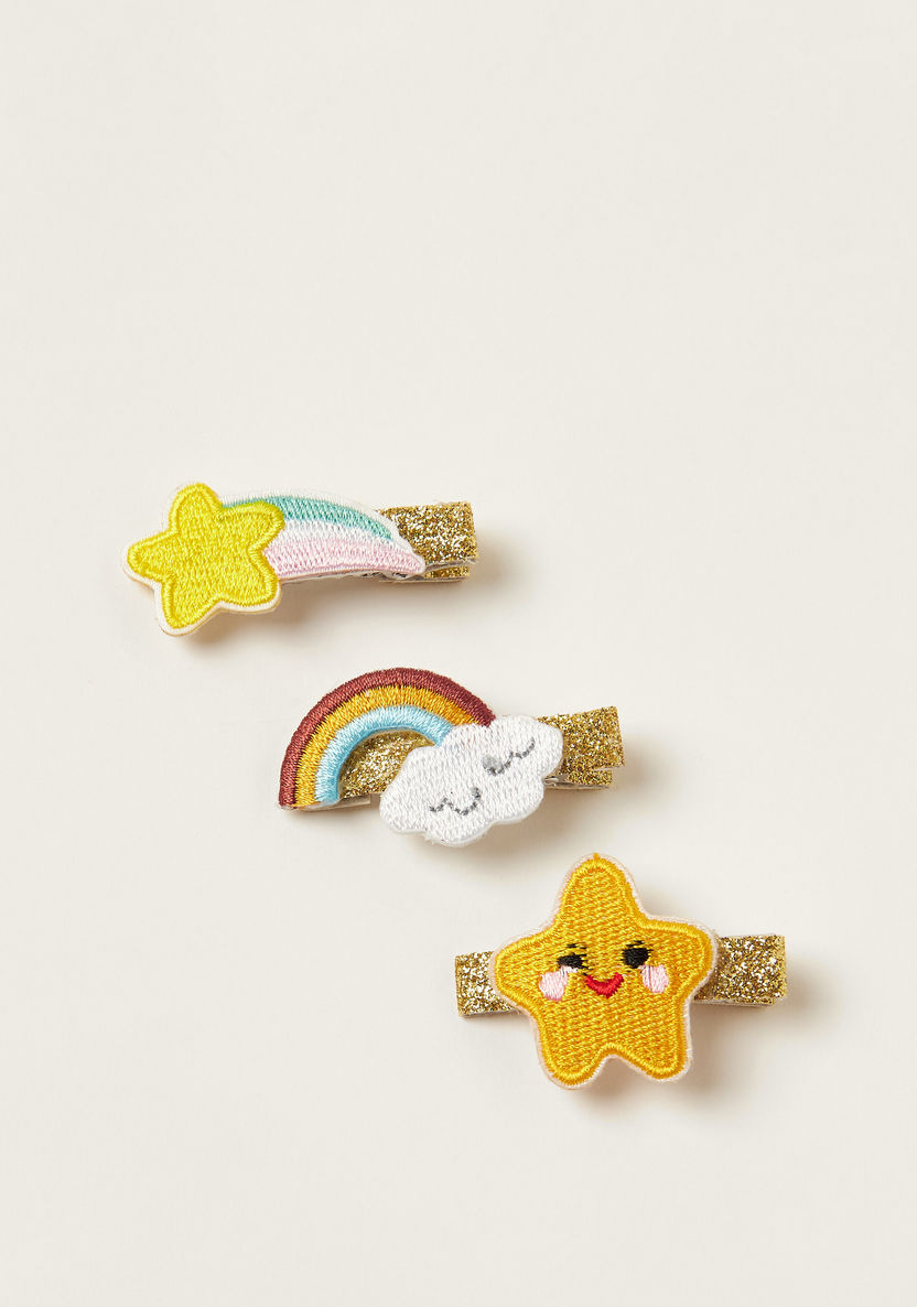 Charmz Star and Rainbow Accented Hair Clip - Set of 3-Hair Accessories-image-0