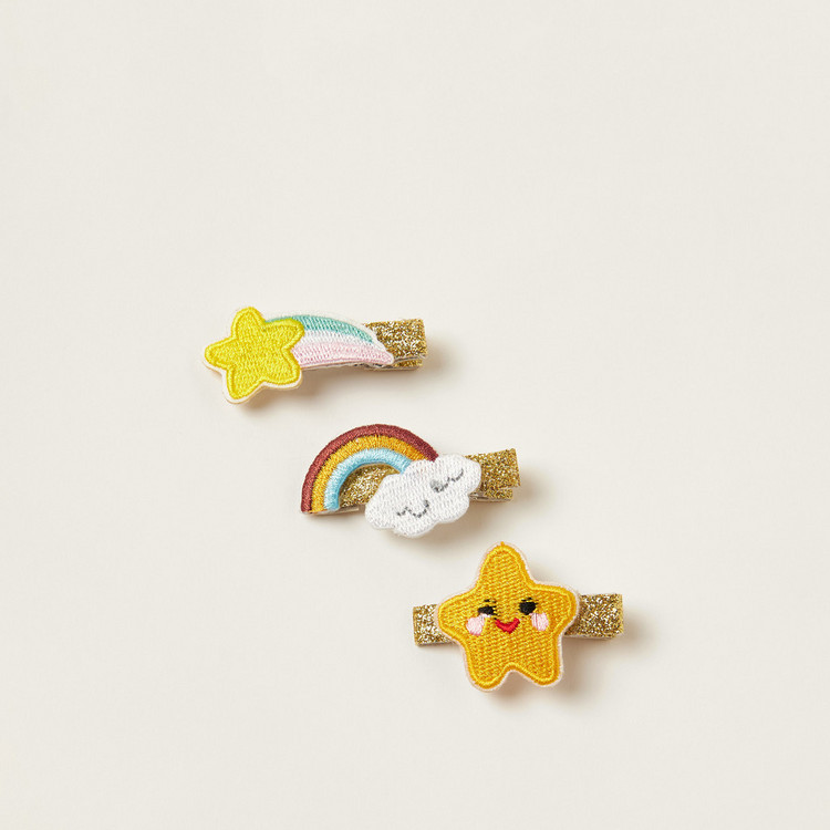 Charmz Star and Rainbow Accented Hair Clip - Set of 3
