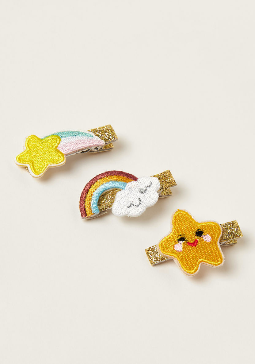 Charmz Star and Rainbow Accented Hair Clip - Set of 3-Hair Accessories-image-1