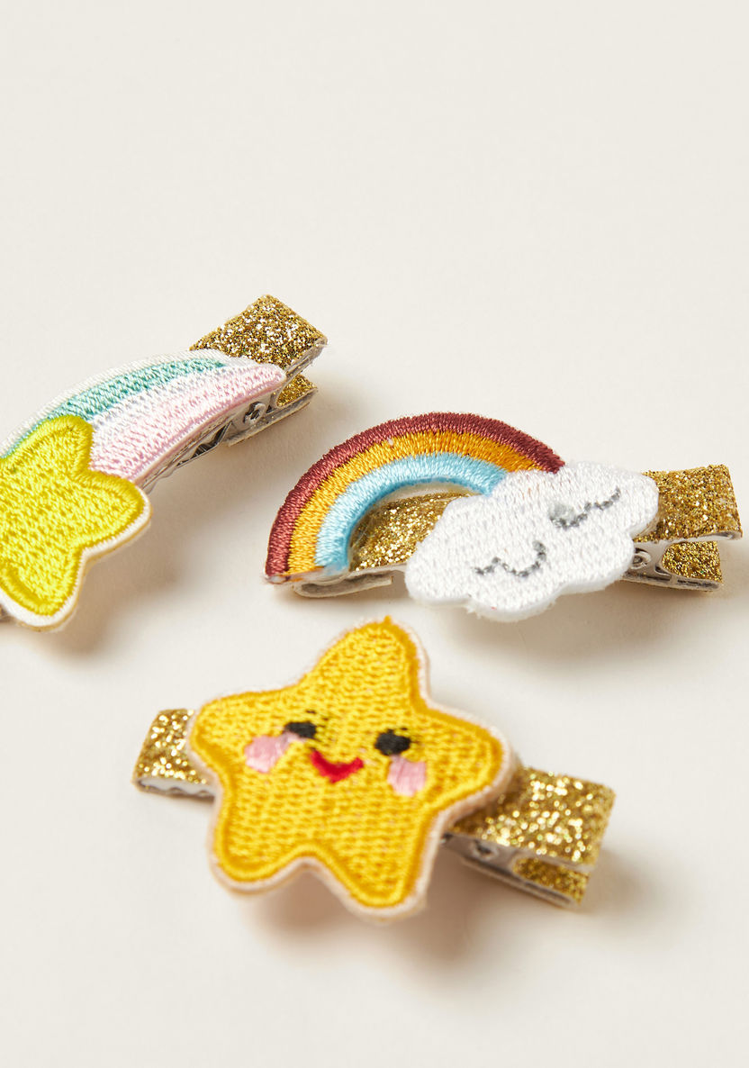 Charmz Star and Rainbow Accented Hair Clip - Set of 3-Hair Accessories-image-2