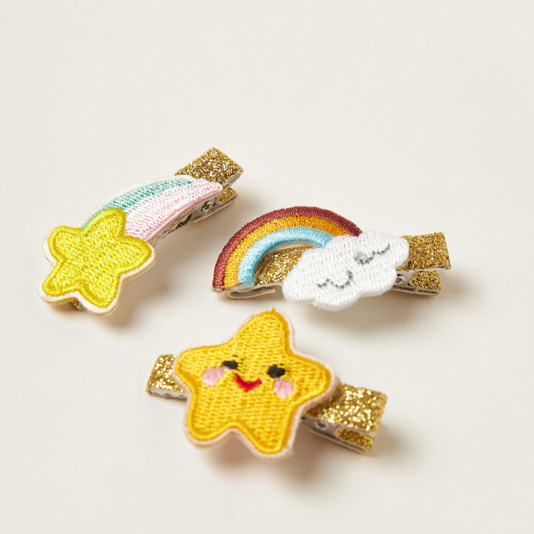 Charmz Star and Rainbow Accented Hair Clip - Set of 3