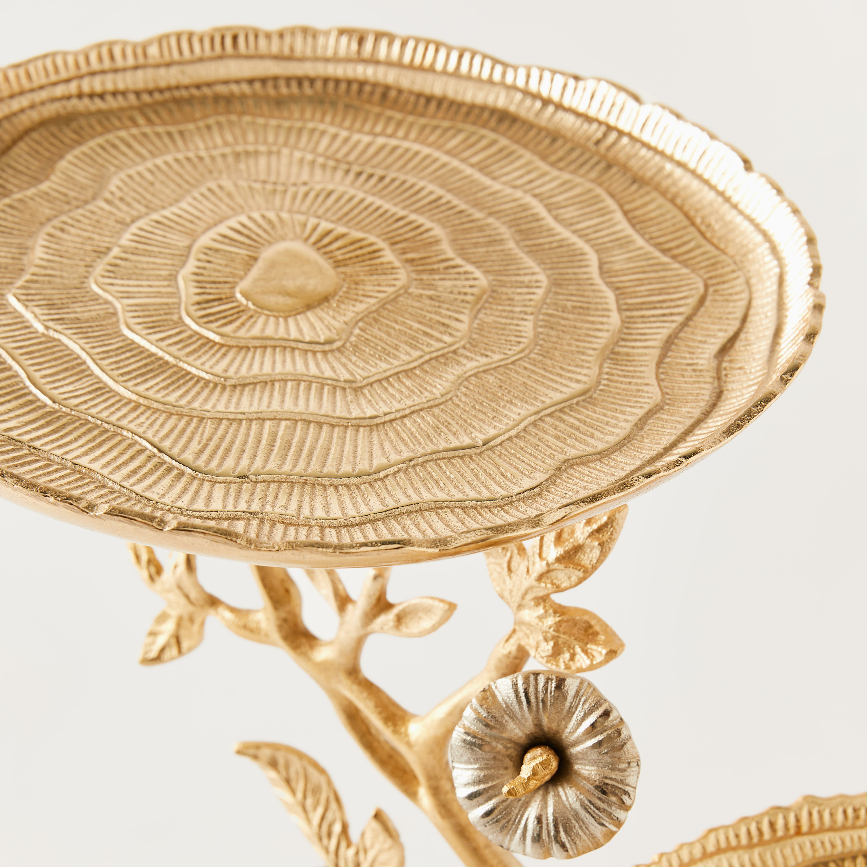 Metallic 2-Tier Cake Stand with Marble Base - 45x25x33 cms-household-dining-serveware-cakestands-image-3
