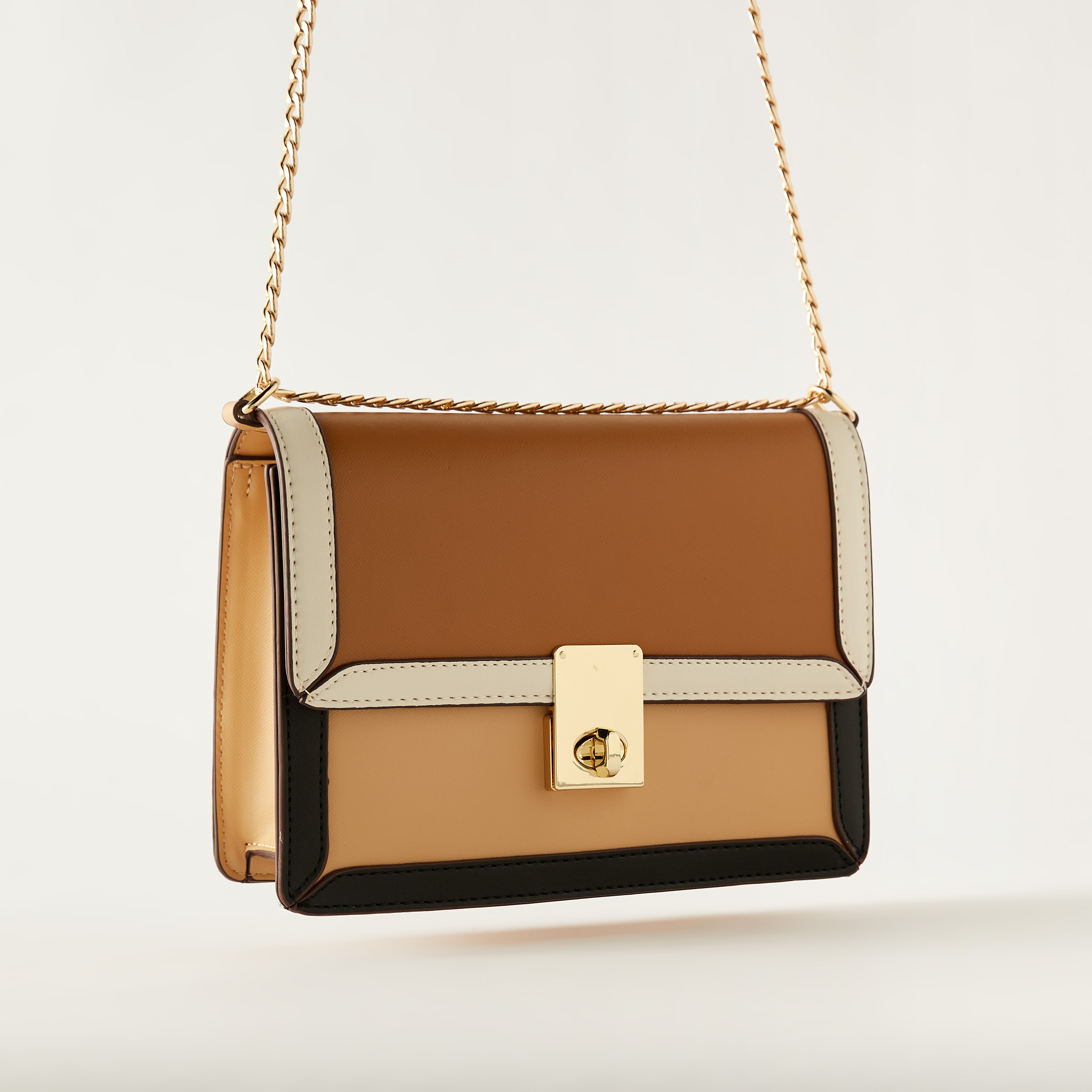 شنطة كروس بودي بقوالب ملونة وحزام سلسلة من ساشا-women-bagsandwallets-handbags-image-3