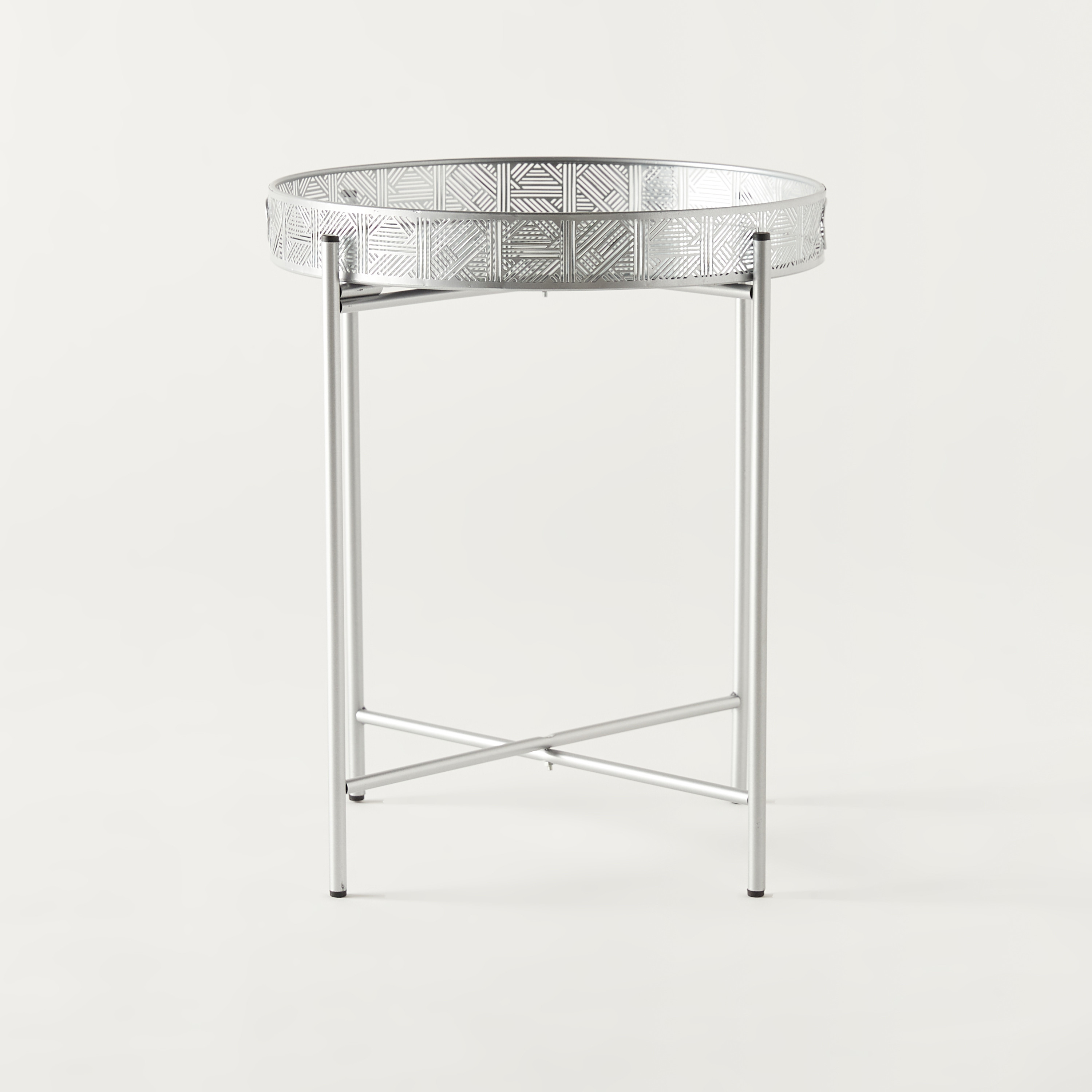 Metallic Accent Table with Mirror - 42x42x47 cms-furniture-livingroom-sideandendtables-image-2