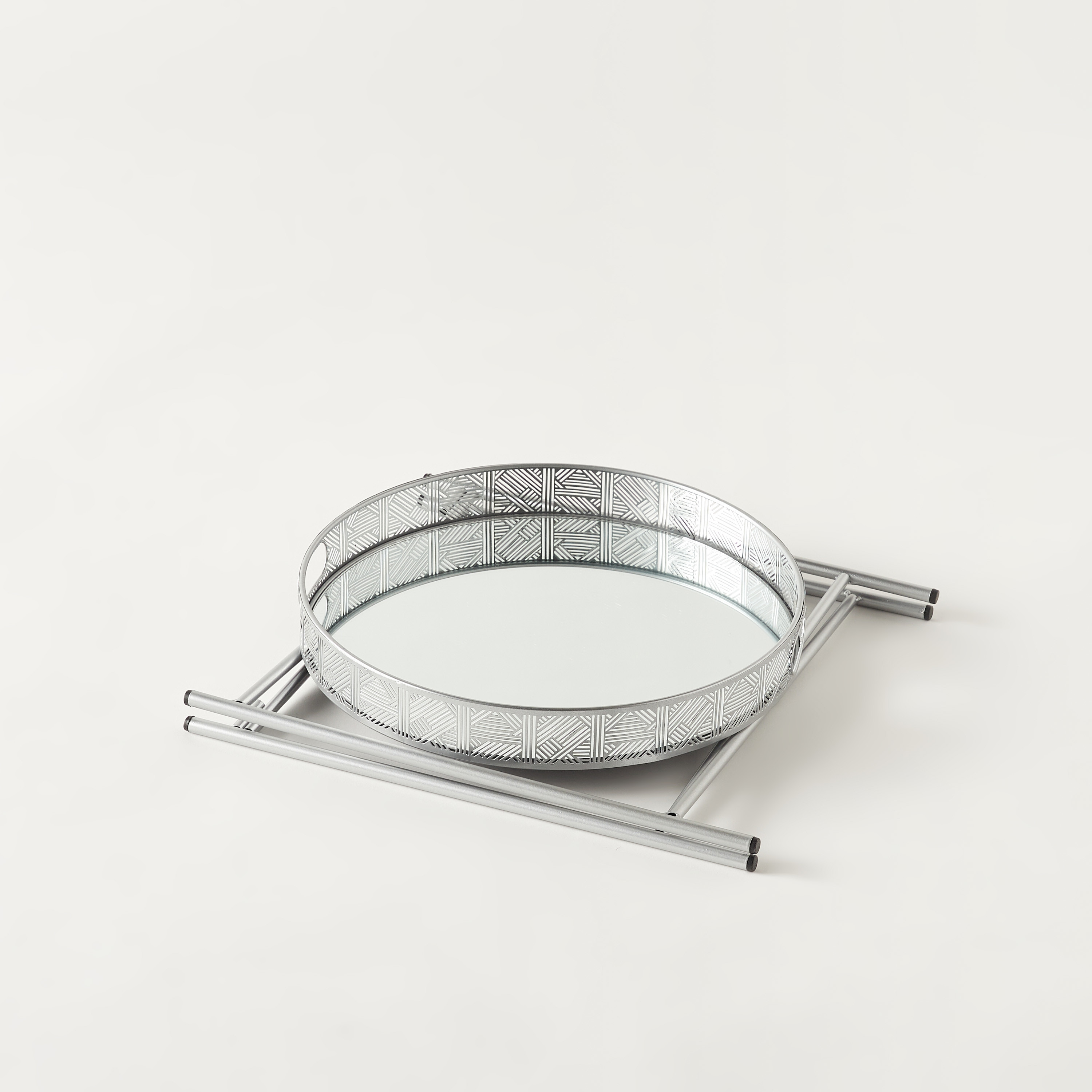 Metallic Accent Table with Mirror - 42x42x47 cms-furniture-livingroom-sideandendtables-image-6