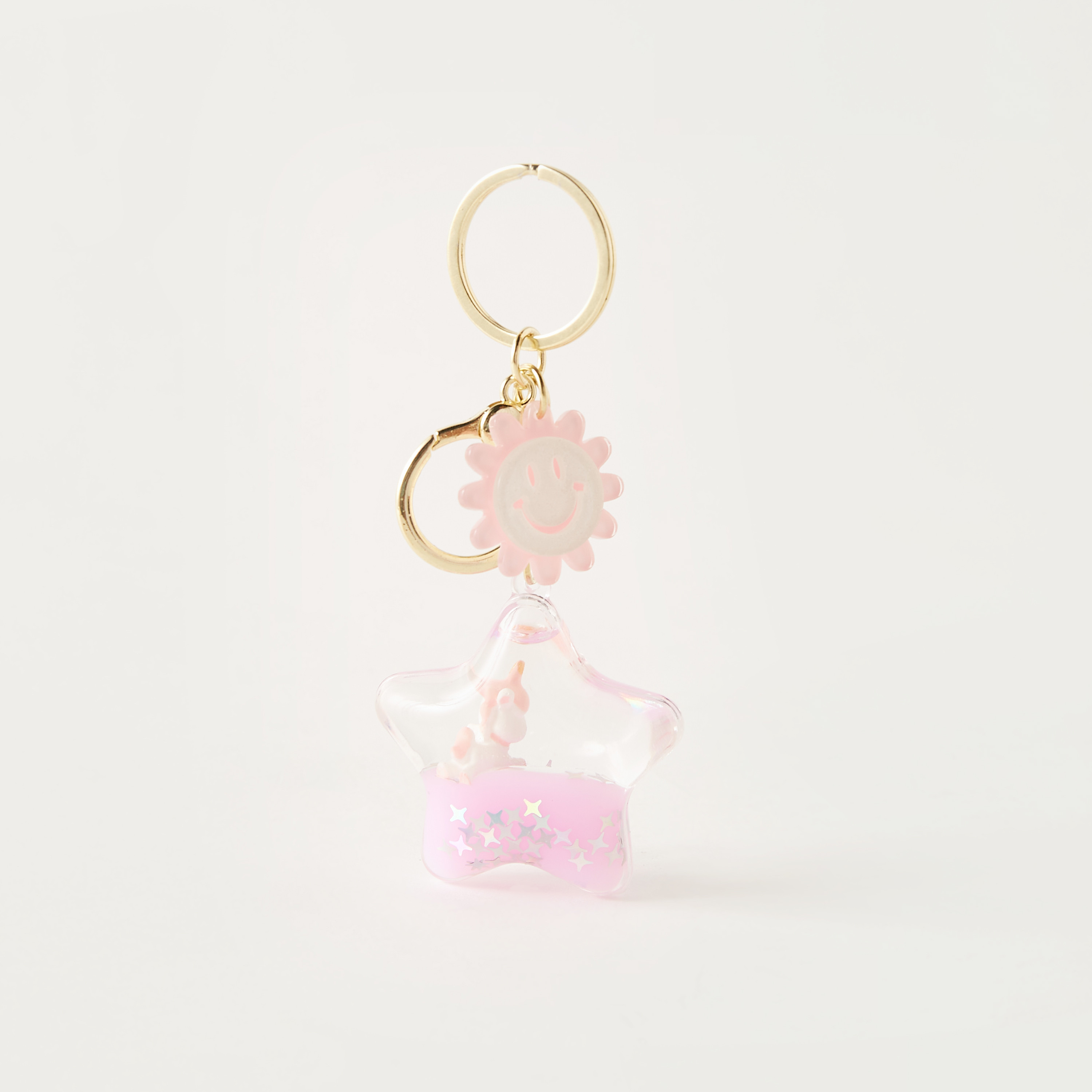 Star Shaped Key Ring with Sun Charm-girls-accessories-keyringsandbagcharms-image-1