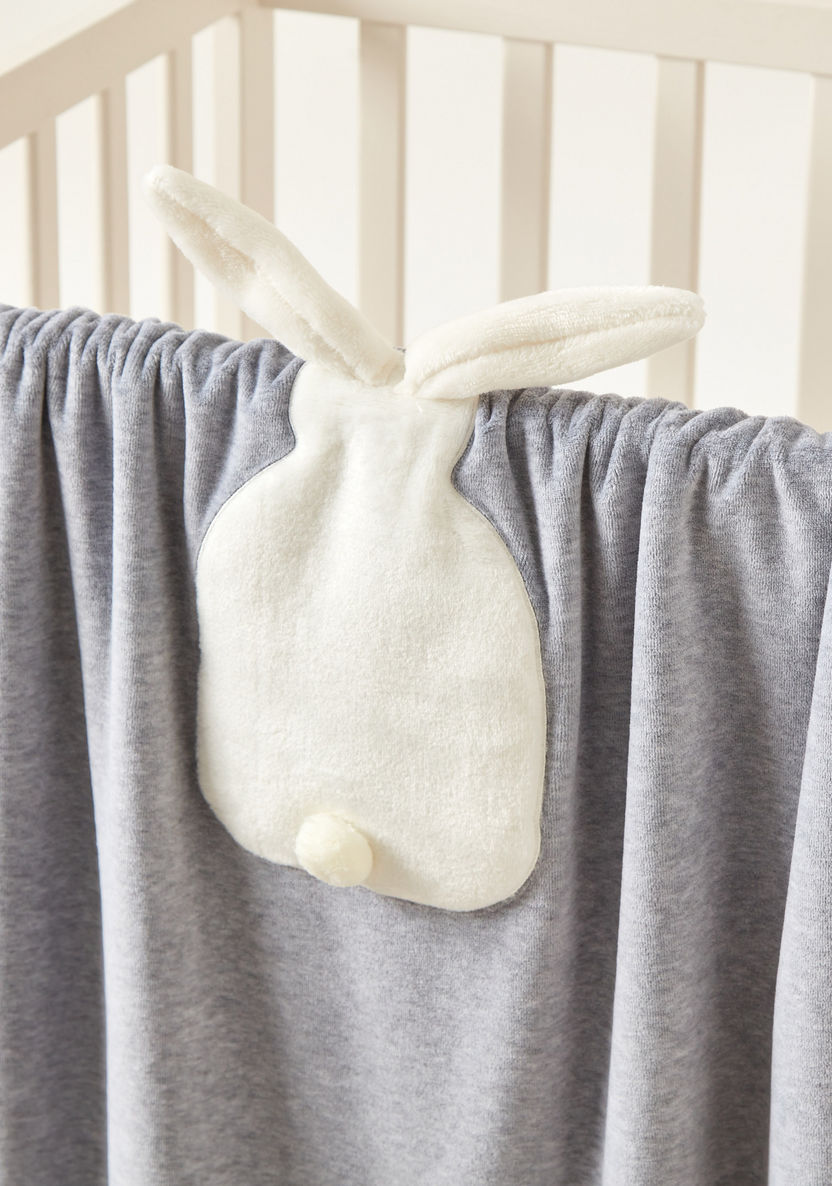 Juniors Bunny Embroidered Blanket with 3D Applique Detail - 100x75 cms-Blankets and Throws-image-1