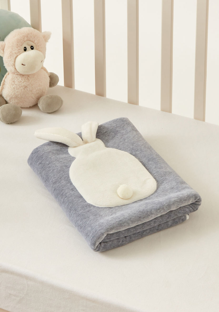 Juniors Bunny Embroidered Blanket with 3D Applique Detail - 100x75 cms-Blankets and Throws-image-3