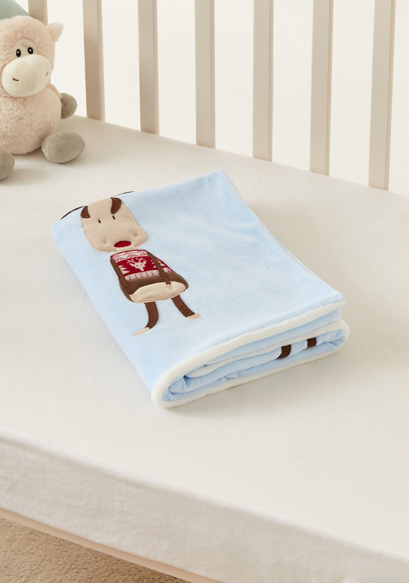 Juniors Reindeer Embroidered Blanket with 3D Applique Detail - 100x75 cms-Blankets and Throws-image-3