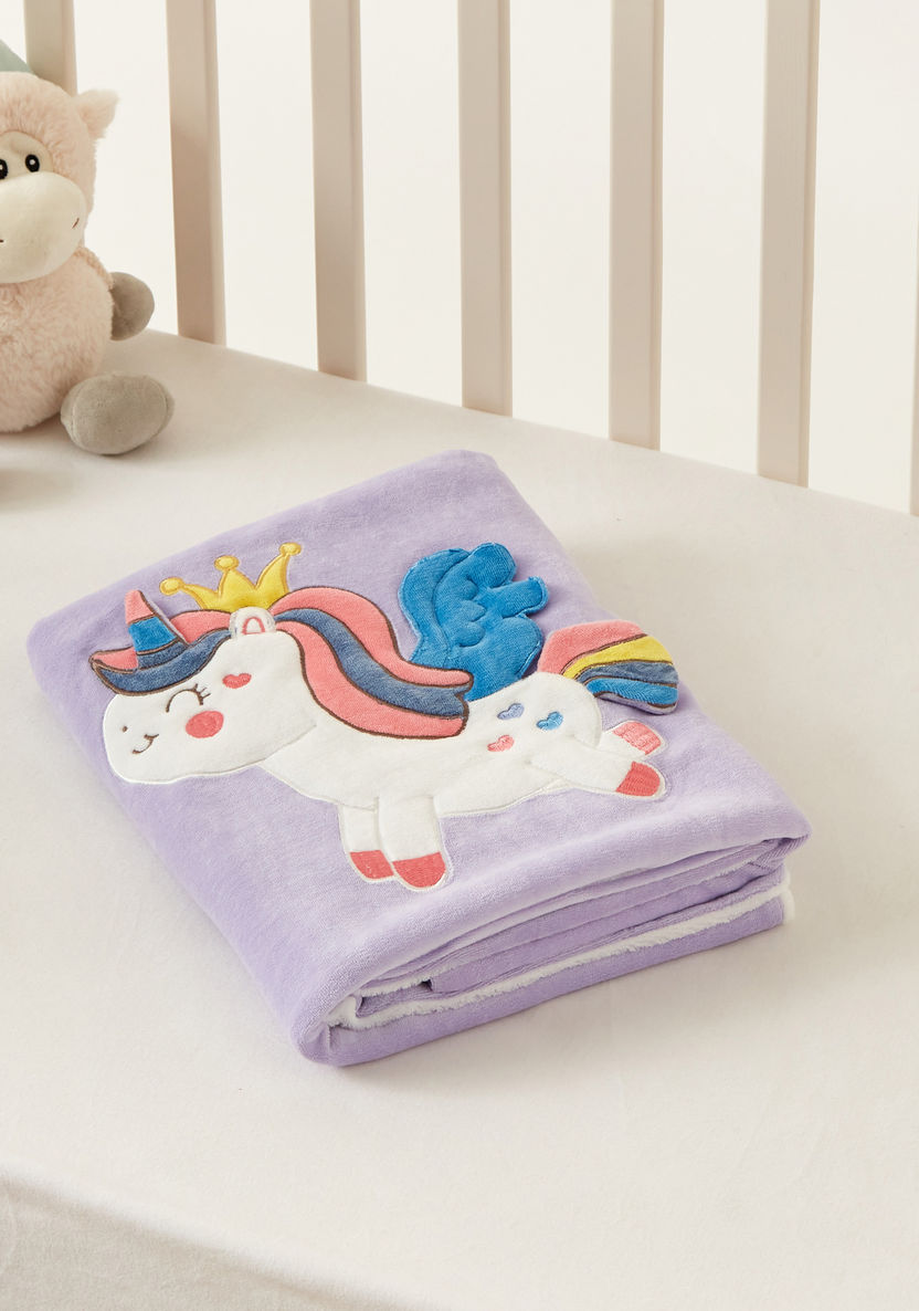 Juniors Unicorn Embroidered Blanket - 100x75 cms-Blankets and Throws-image-3