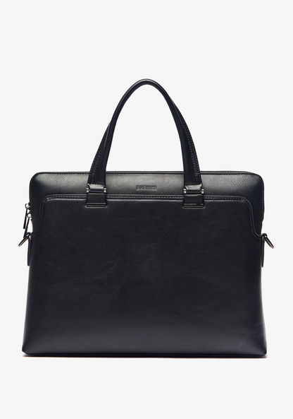 Duchini Solid Portfolio Bag with Detachable Strap and Zip Closure-Men%27s Handbags-image-1
