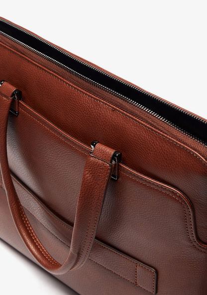 Duchini Solid Portfolio Bag with Detachable Strap and Zip Closure-Men%27s Handbags-image-7