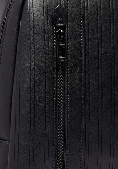Duchini Textured Backpack with Adjustable Straps and Zip Closure-Men%27s Handbags-image-3