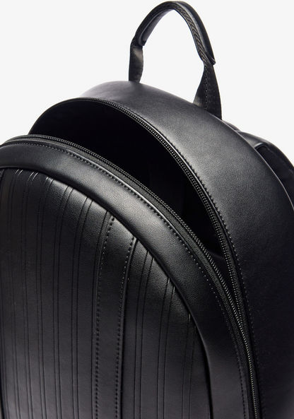 Duchini Textured Backpack with Adjustable Straps and Zip Closure-Men%27s Handbags-image-6