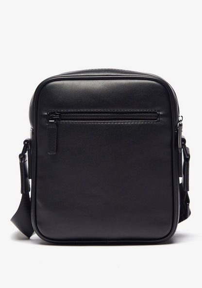 Duchini Textured Crossbody Bag with Adjustable Strap and Zip Closure-Men%27s Handbags-image-5