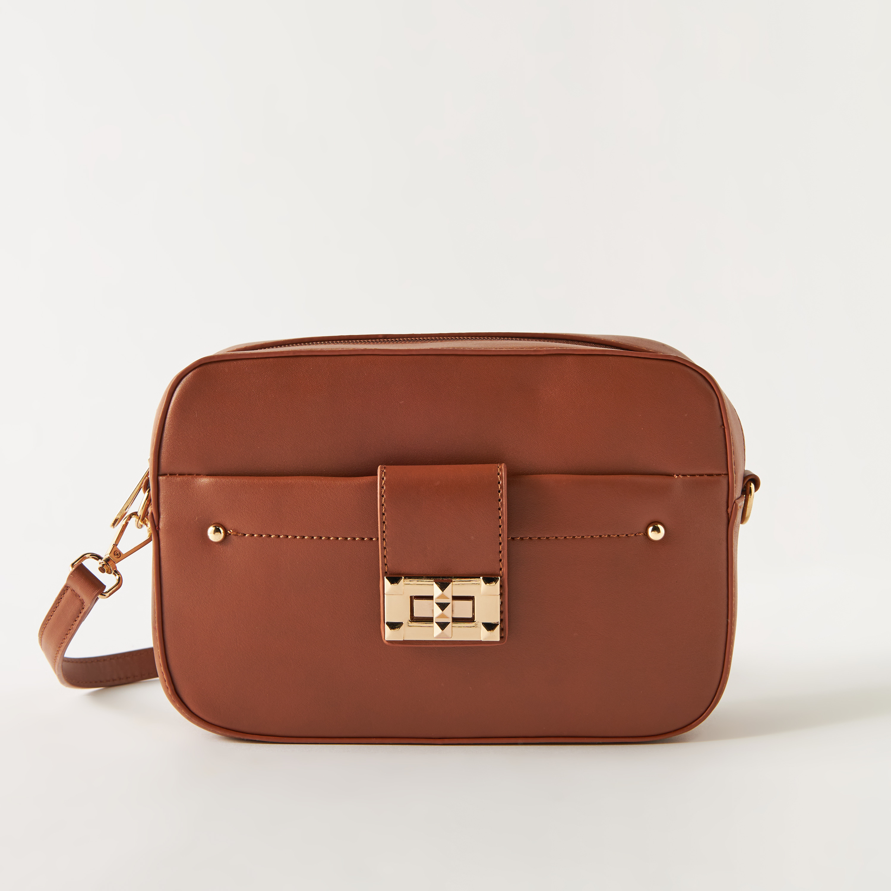 Sasha Solid Crossbody Bag with Detachable Strap and Zip Closure-women-bagsandwallets-handbags-image-1