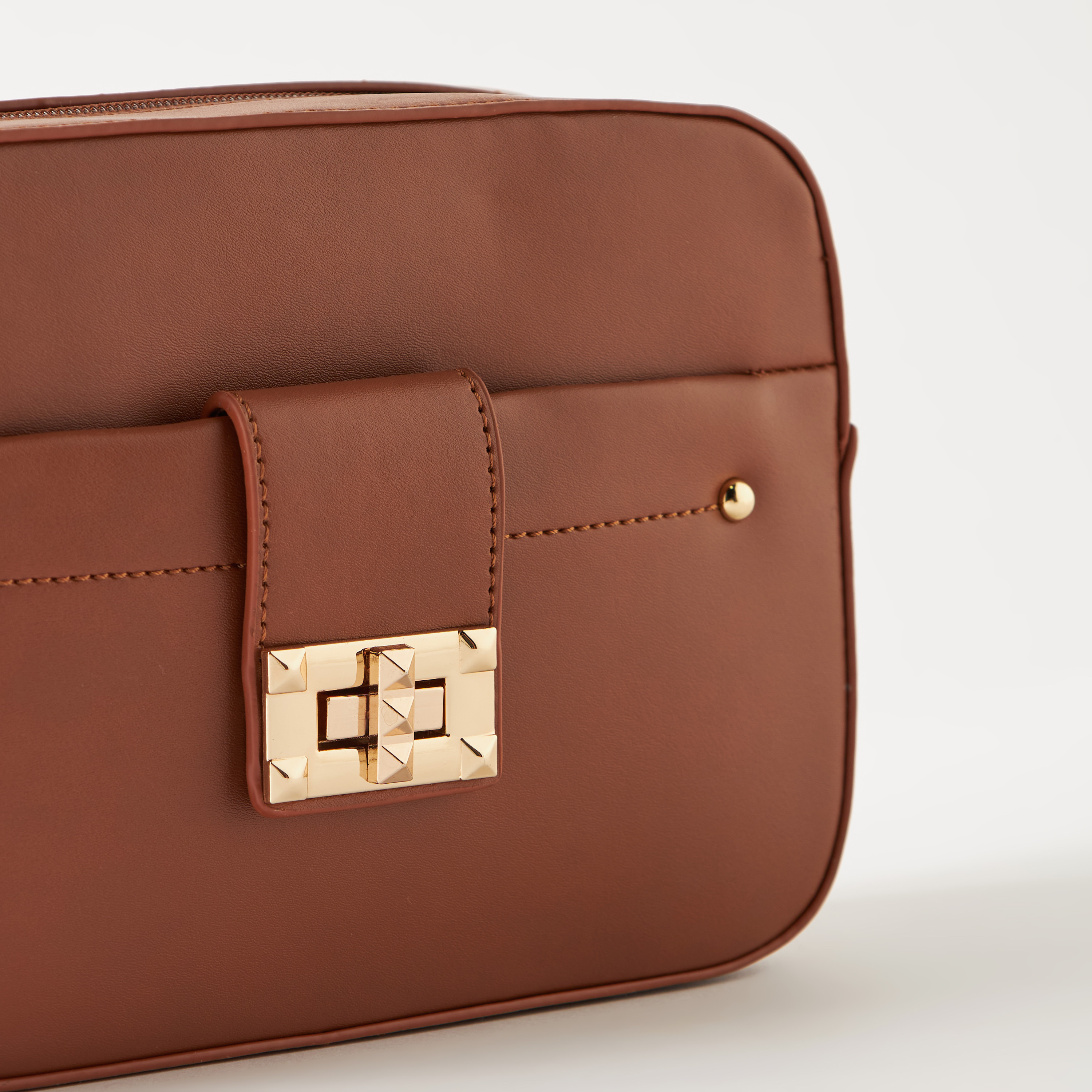 Sasha Solid Crossbody Bag with Detachable Strap and Zip Closure-women-bagsandwallets-handbags-image-2