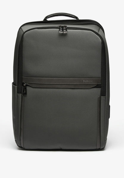Duchini Textured Backpack with Adjustable Straps and Zip Closure
