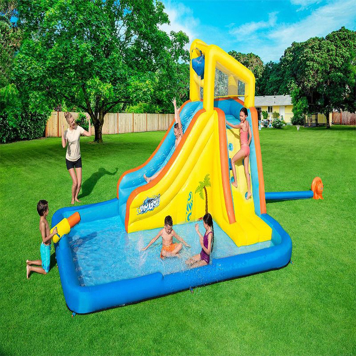 Buy Bestway Beachfront Water Park Bonanza Mega Pool with Slide ...