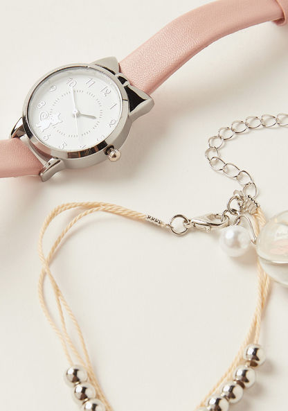 Charmz Round Dial Watch and Bracelet Set