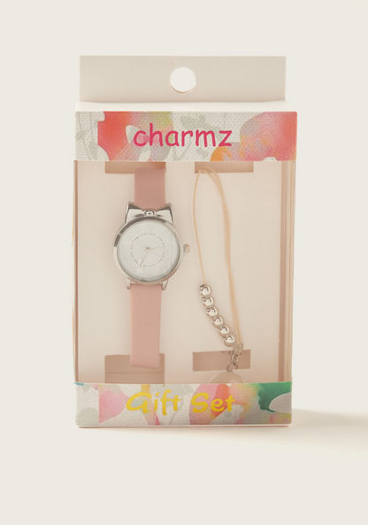Charmz Round Dial Watch and Bracelet Set