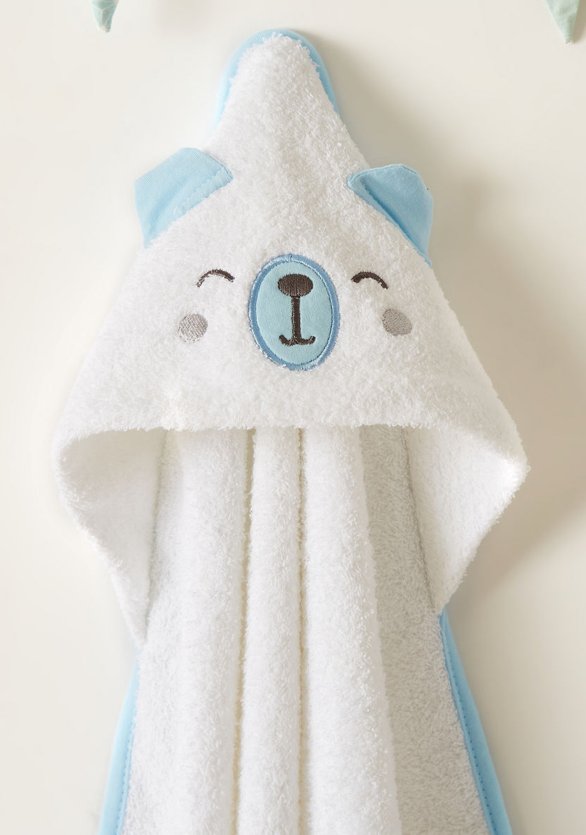 Juniors Bear Applique Hooded Towel-Towels and Flannels-image-1