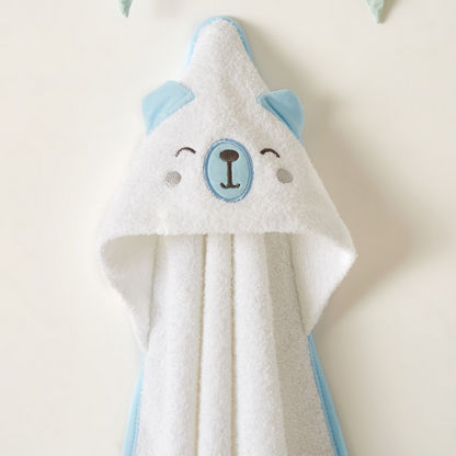 Juniors Bear Applique Hooded Towel