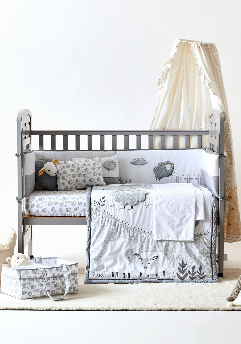 Juniors 5-Piece Little Sheep Embroidered Comforter Set - 83x106 cms-Baby Bedding-image-0