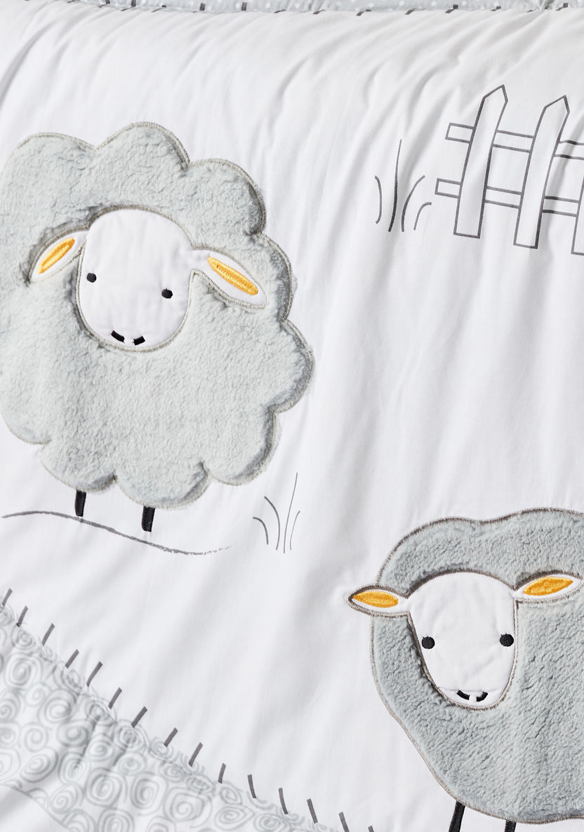 Juniors 5-Piece Little Sheep Embroidered Comforter Set - 83x106 cms-Baby Bedding-image-5