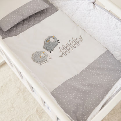 Juniors 4-Piece Little Sheep Embroidered Cradle Bedding Set