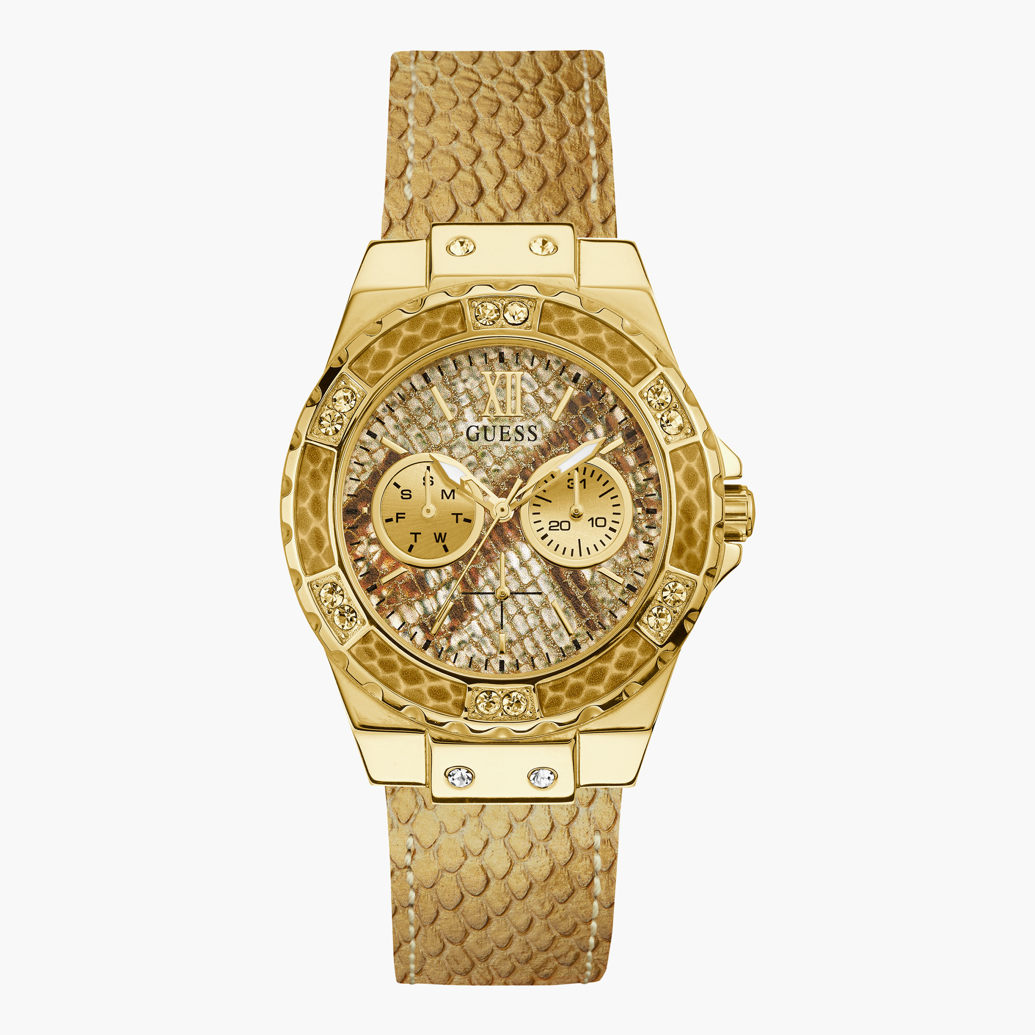 Guess Women Leather Gold Strap Analog Watch - W0775L13-women-watchesandjewellery-watches-image-1