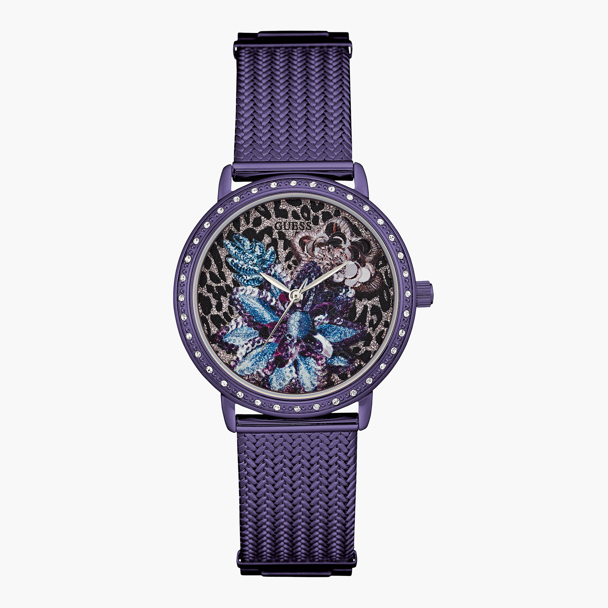 Guess Women Mesh Purple Strap Analog Watch - W0822L4-women-watchesandjewellery-watches-image-1