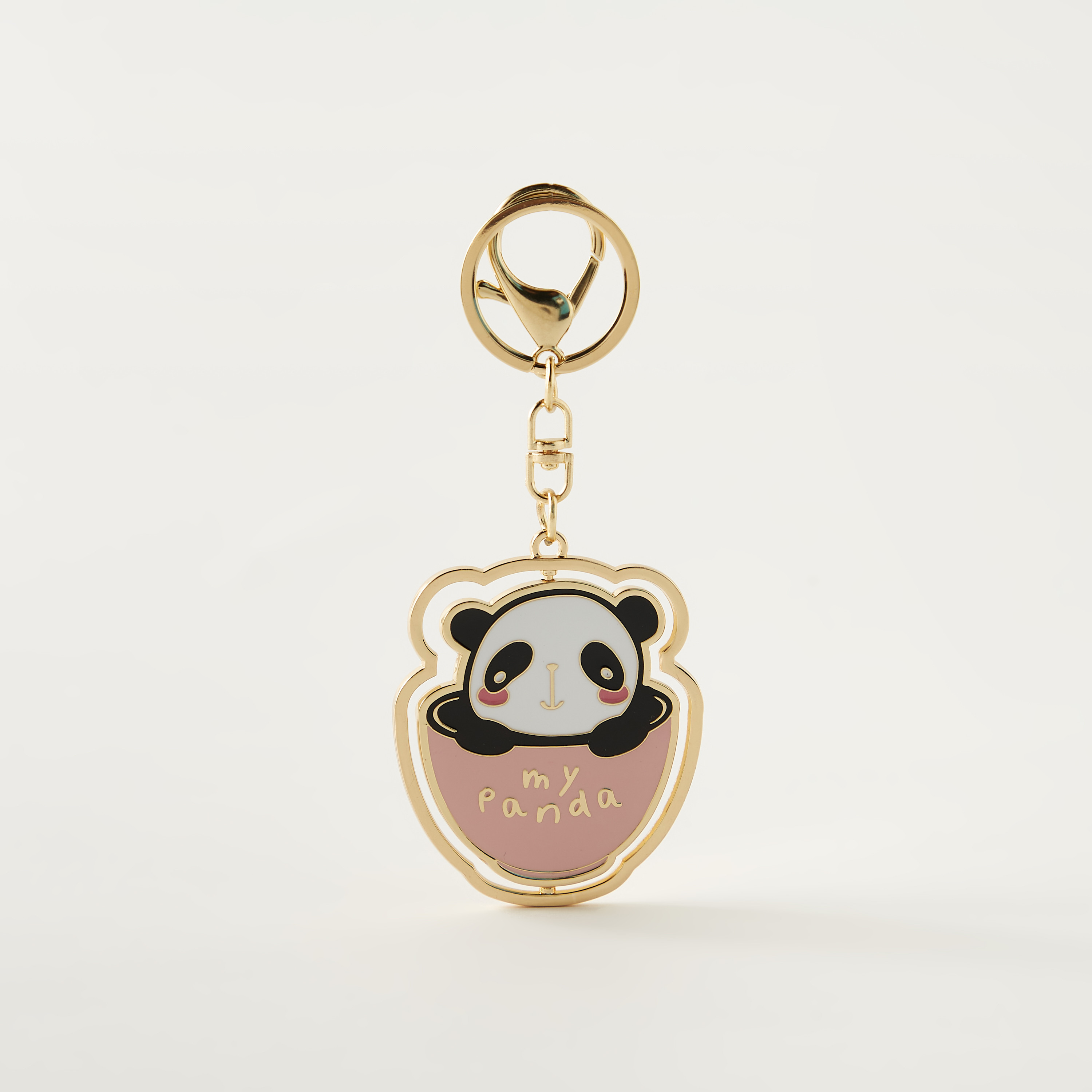حلقة مفاتيح ميتاليك باندا ثلاثية الأبعاد مطلية بالمينا-girls-accessories-keyringsandbagcharms-image-1