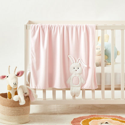 Juniors Rabbit Embroidered Blanket with 3D Applique Detail - 100x75 cms