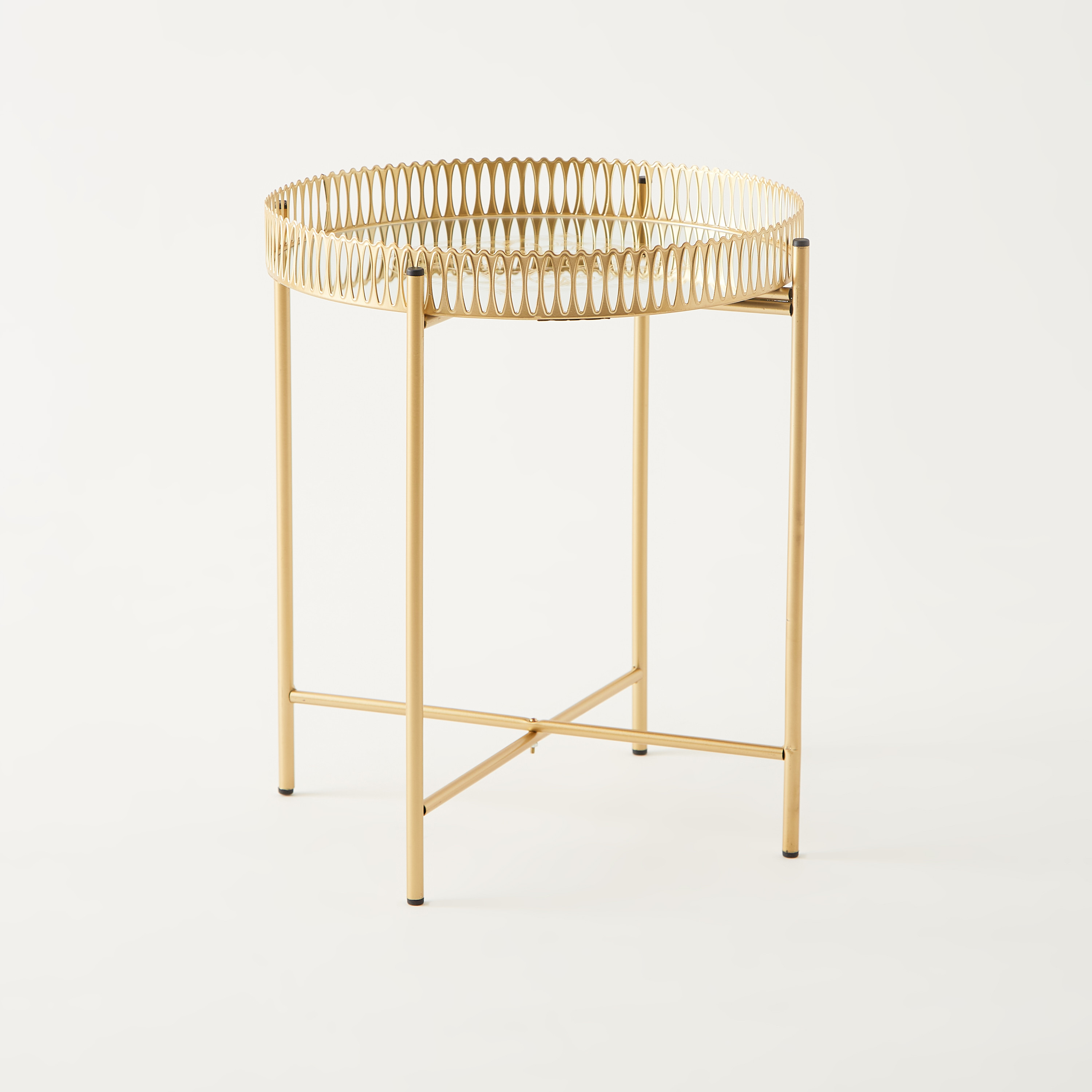 Metal Tray Top Accent Table - 42x42x47 cms-furniture-livingroom-sideandendtables-image-2