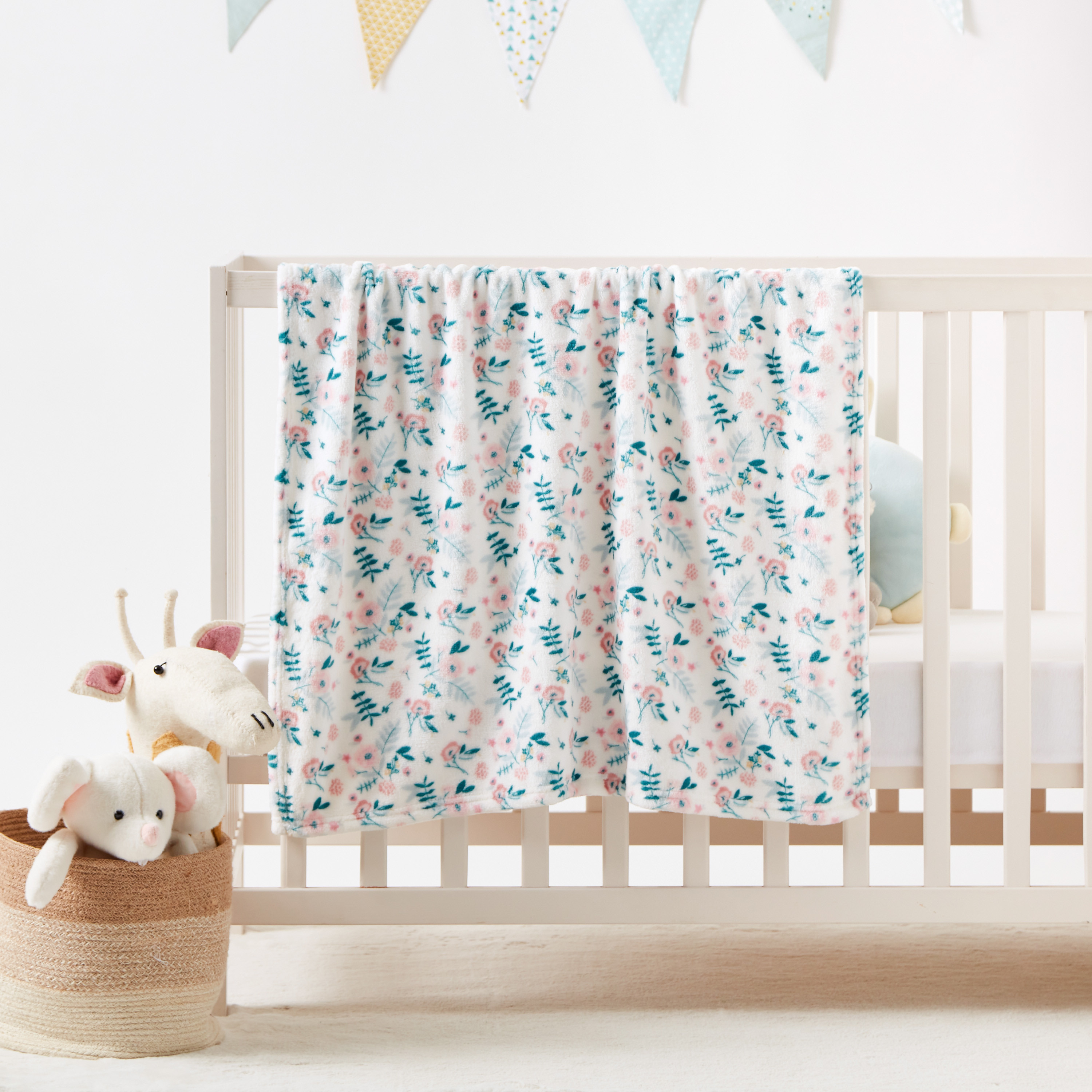 Juniors Floral Print Fleece Blanket - 75x100 cms-baby-nursery-blanketsandswaddles-blanketsandquilts-image-1