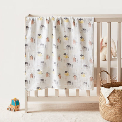 Giggles House Print Swaddle Blanket-Swaddles and Sleeping Bags-image-0