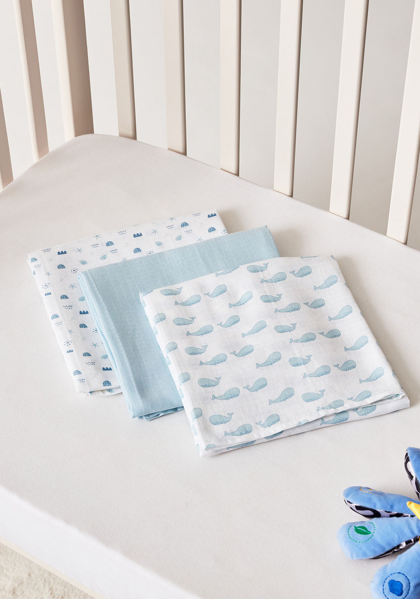 Juniors 3-Piece Swaddle Blanket Set - 100x100 cms-Swaddles and Sleeping Bags-image-3
