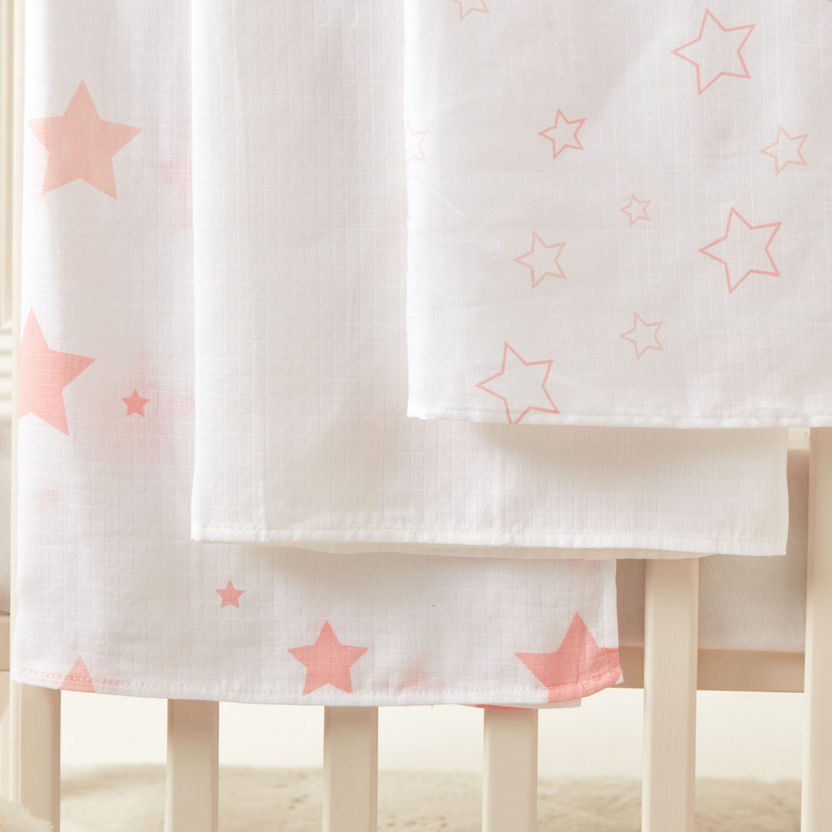Juniors Assorted 3-Piece Muslin Swaddle Blanket Set - 100x100 cms-Blankets and Throws-image-2