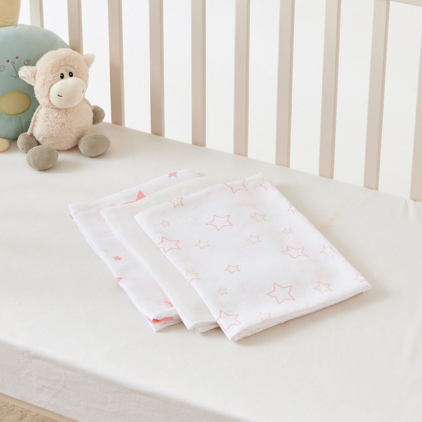 Juniors Assorted 3-Piece Muslin Swaddle Blanket Set - 100x100 cms-Blankets and Throws-image-3