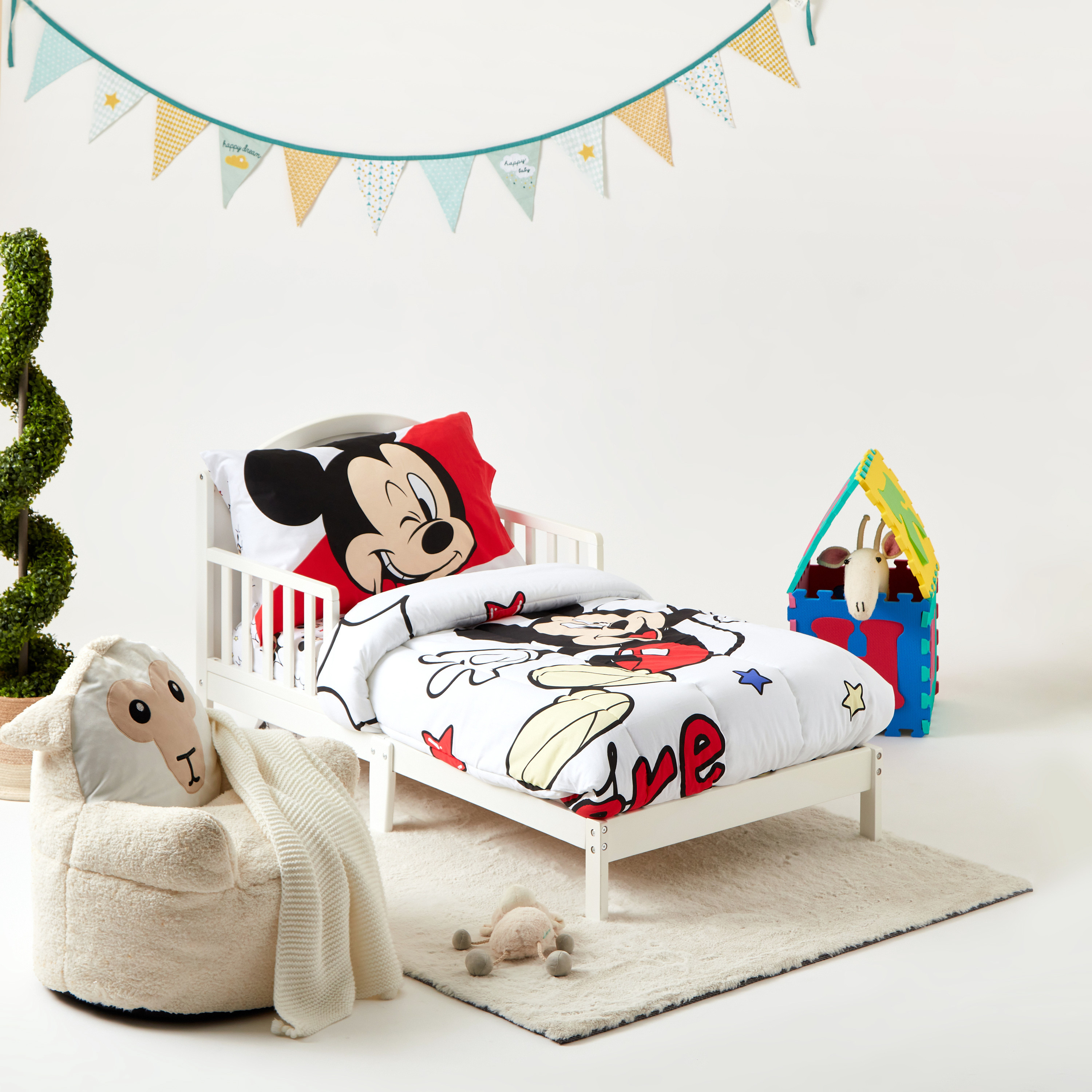Disney Mickey Mouse Print 3-Piece Toddler Comforter Set - 140x180 cms-baby-nursery-toddlerbedding-image-1